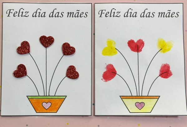 Cartão dia das mães - Vaso de Flor